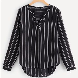 V-Neck Long Sleeve Blouse
